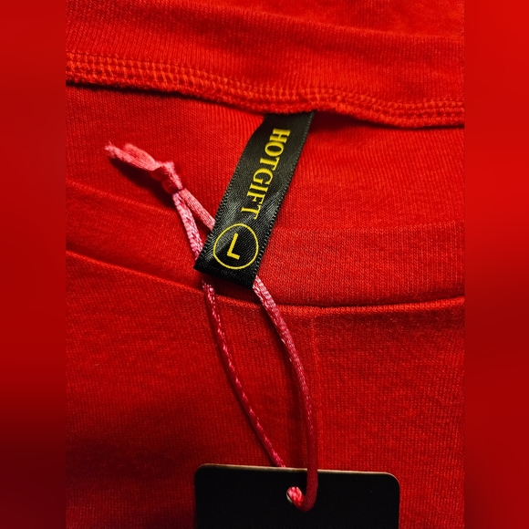 HOTGIFT Women's Long Sleeve RED Tunic Blouse Top Casual Front Twist T-Shirt- Lg - Picture 5 of 7